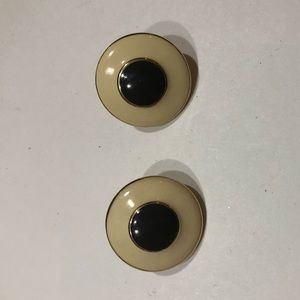 Mone Black and White Pierced Earrings